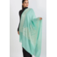 Geeta Aqua & Ivory Wool Shawl