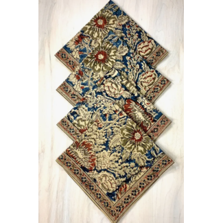 India Rose & Navy Kalamkari Napkin
