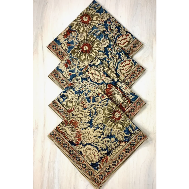 Rose & Navy Kalamkari Napkin