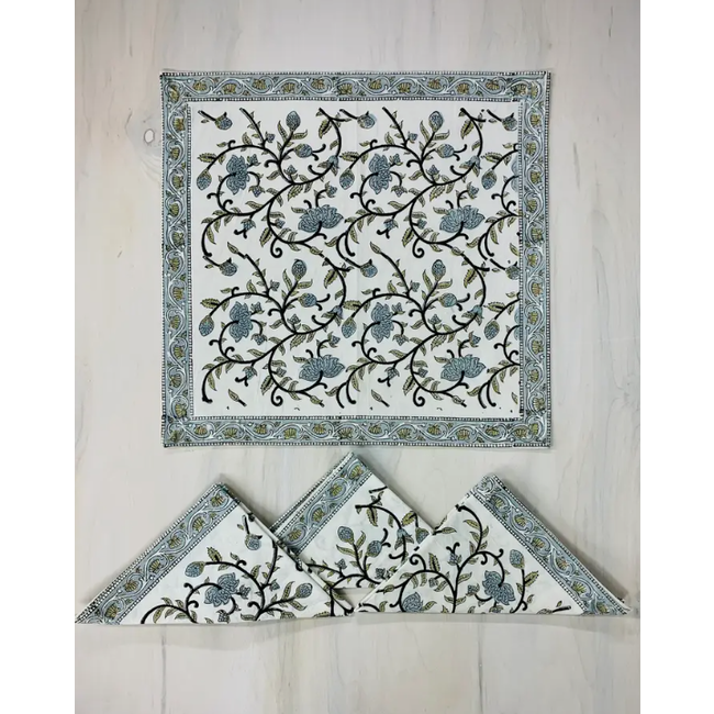 Silver Floral Napkin