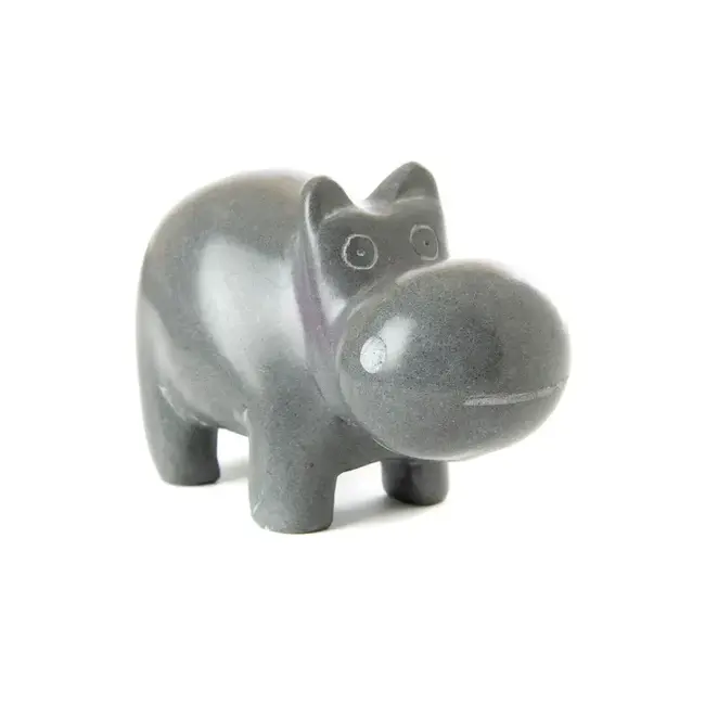Dove Gray Soapstone Gentle Hippo