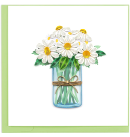 Vietnam Quilled White Daisies in Jar Card, Vietnam