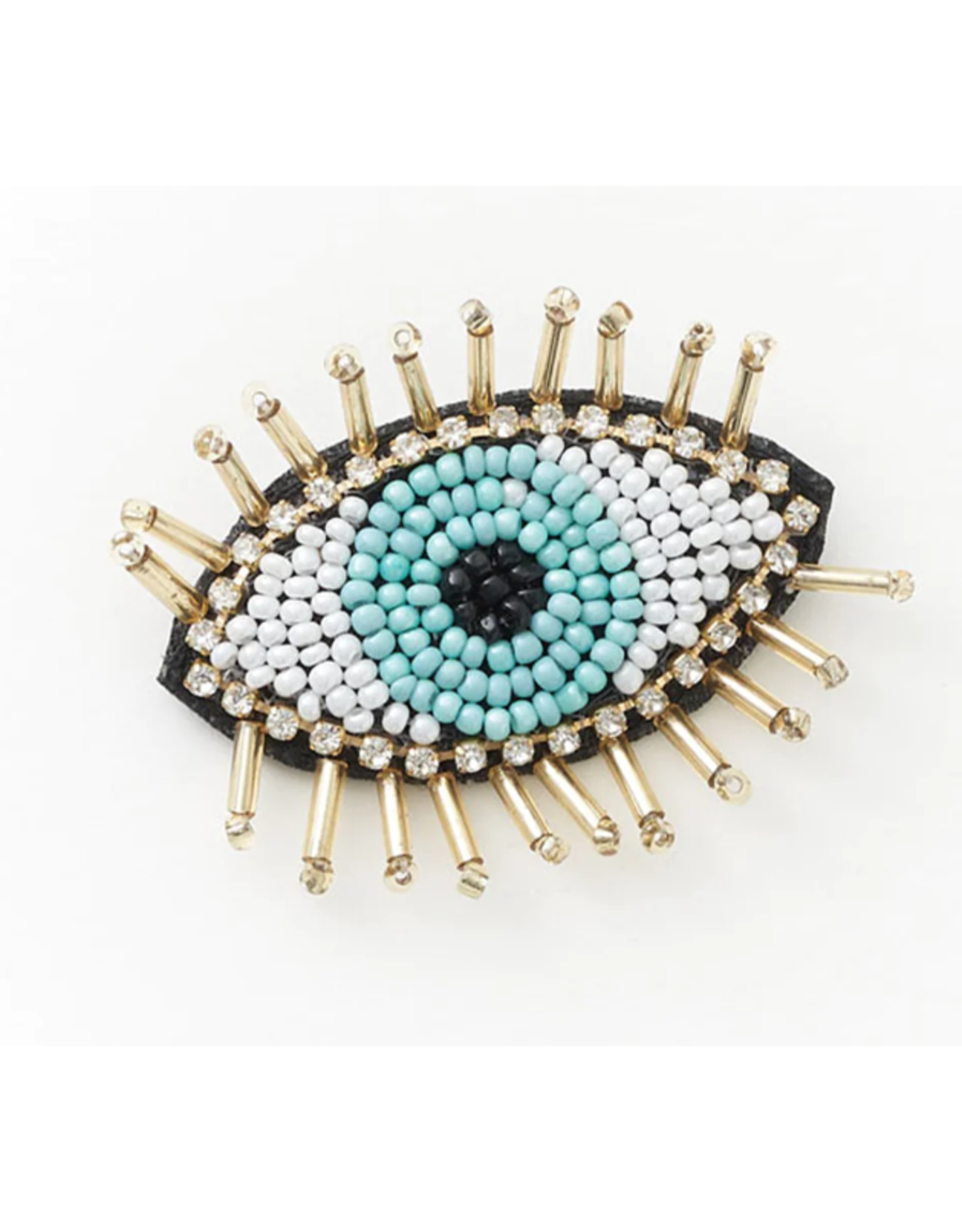India Bala Mani Beaded Evil Eye Brooch, India