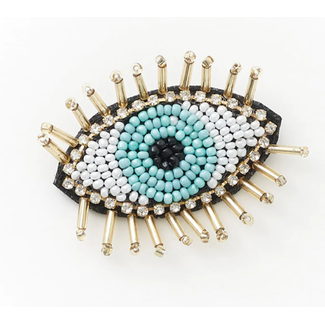 India Bala Mani Beaded Brooch Pin - Evil Eye