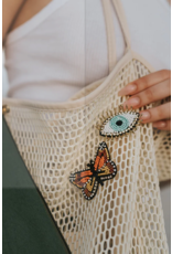 India Bala Mani Beaded Evil Eye Brooch, India
