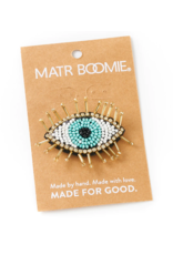 India Bala Mani Beaded Evil Eye Brooch, India