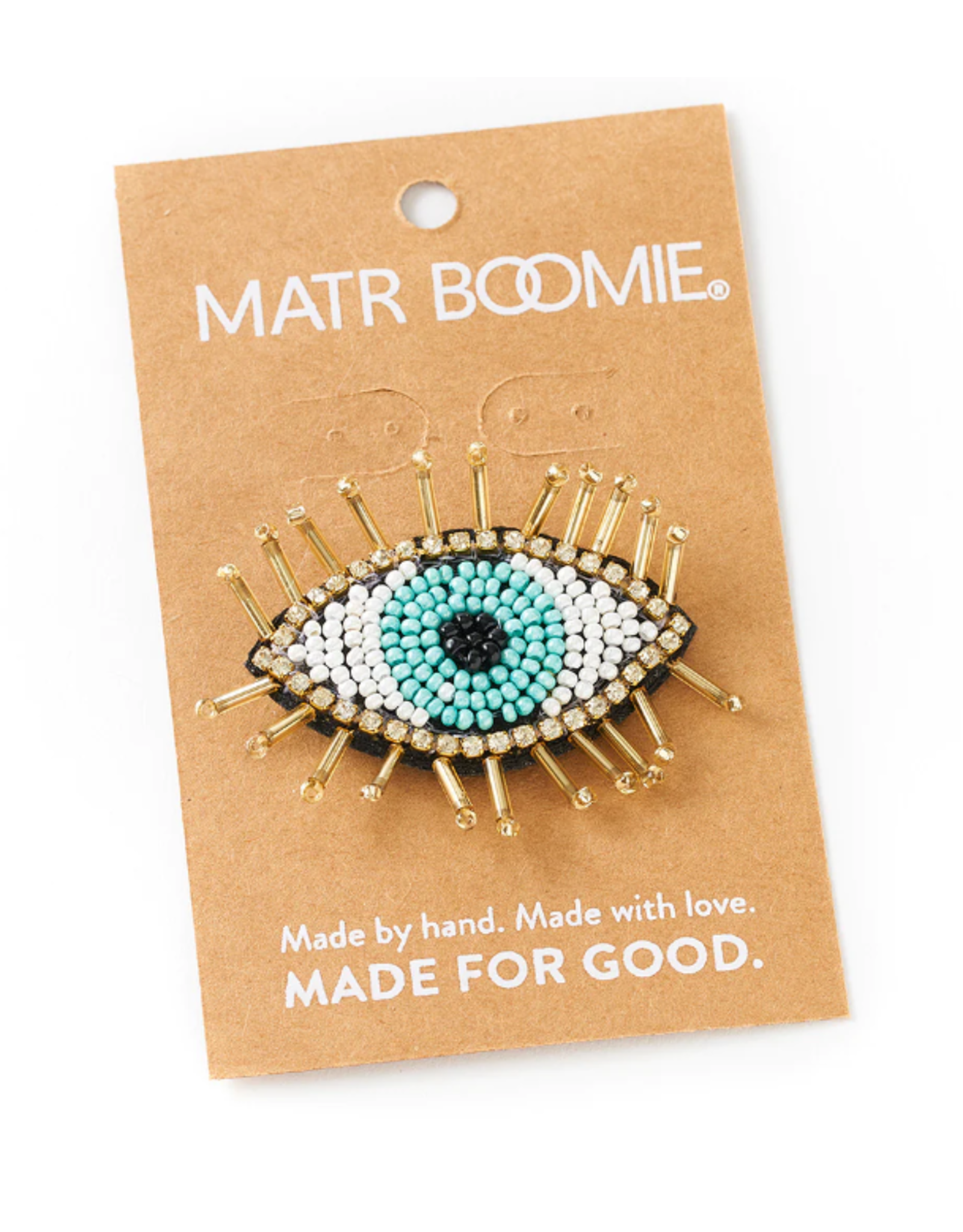 India Bala Mani Beaded Evil Eye Brooch, India