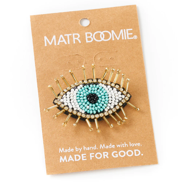 Bala Mani Beaded Brooch Pin - Evil Eye