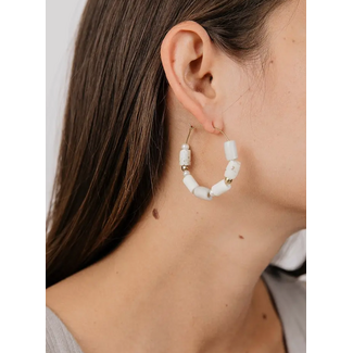 India Emily Hoop Earrings - Natural