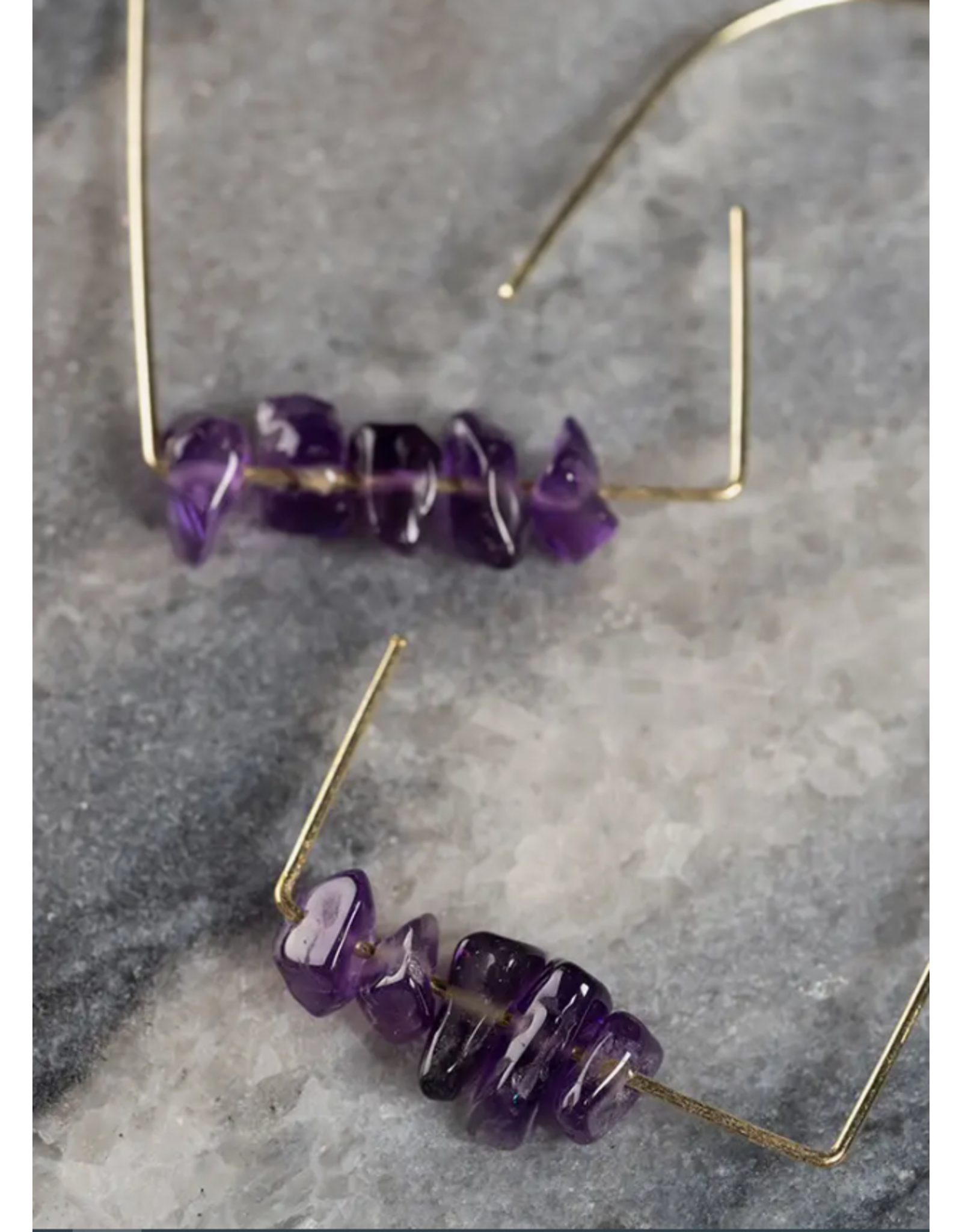 India Amethyst Savvy Hook Earrings, India