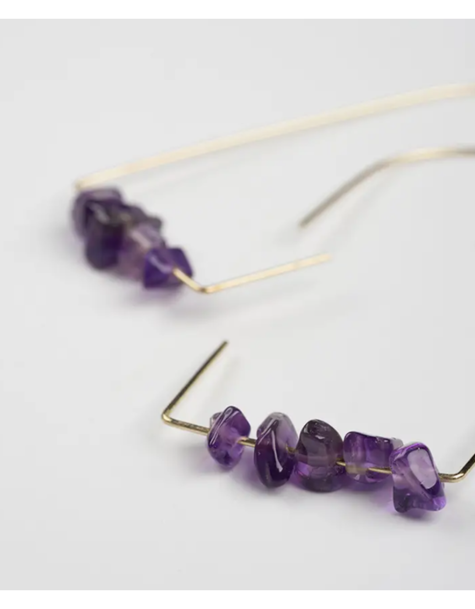 India Amethyst Savvy Hook Earrings, India