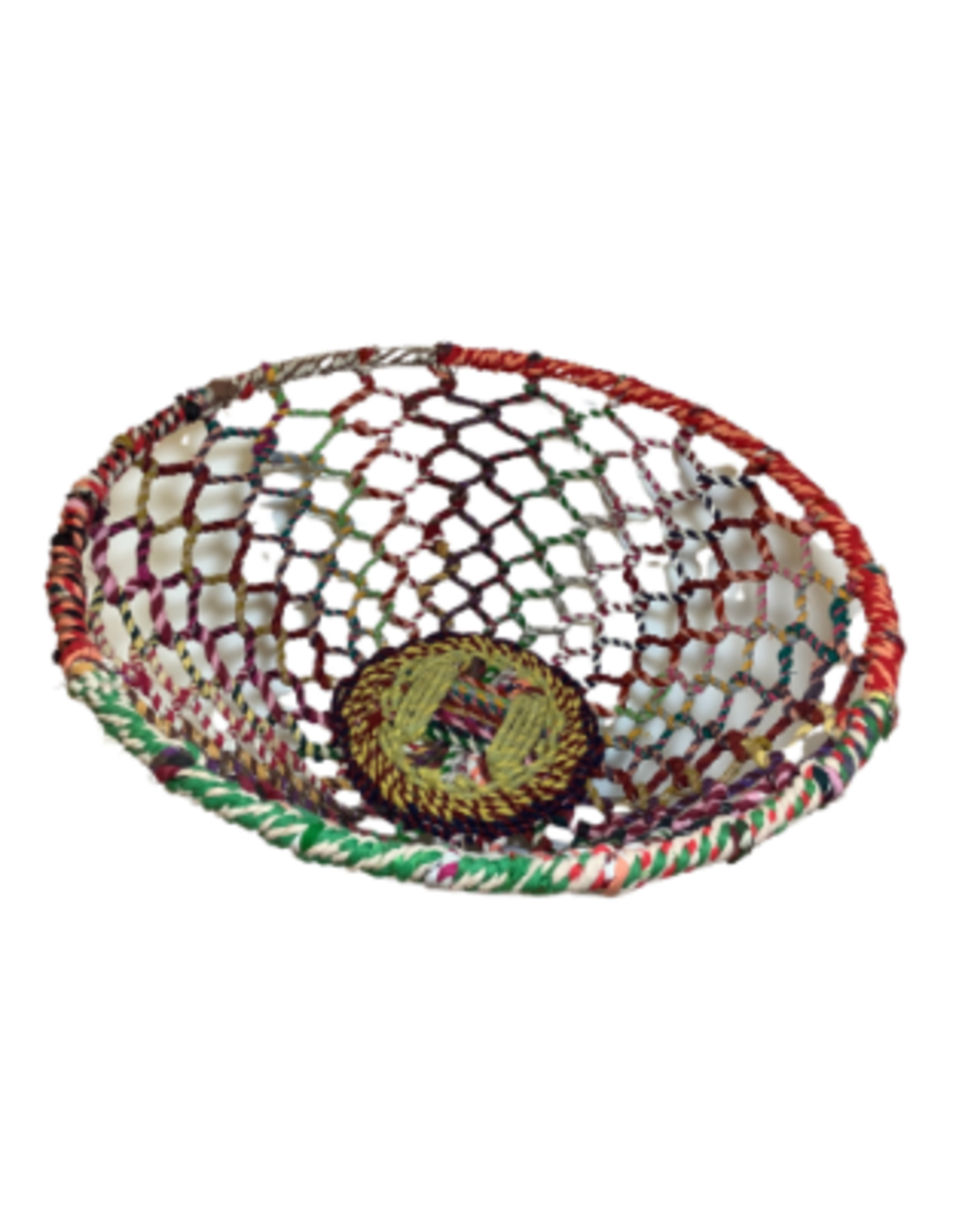India CLEARANCE Basket Multicolour Woven Thread/Wire Large, India