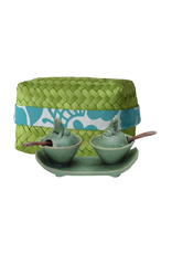 Indonesia Celadon Ceramic Frog Salt & Pepper Box Set, Indonesia