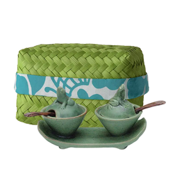 Indonesia Celadon Ceramic Frog Salt & Pepper Box Set, Indonesia