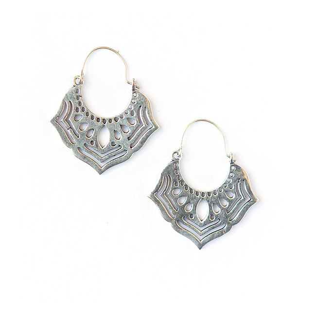 Ornate Orchid Earrings - Silver