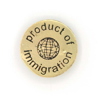 India Product of Immigration Brass Pin