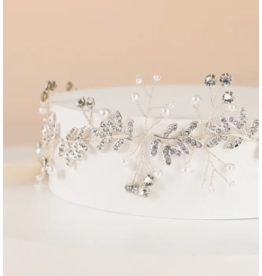 China Ethereal Vine Silver Crystal & Pearl Headband, China