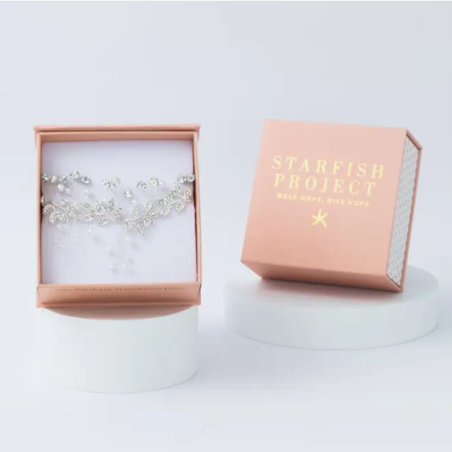 Ethereal Vine Silver Crystal & Pearl Headband