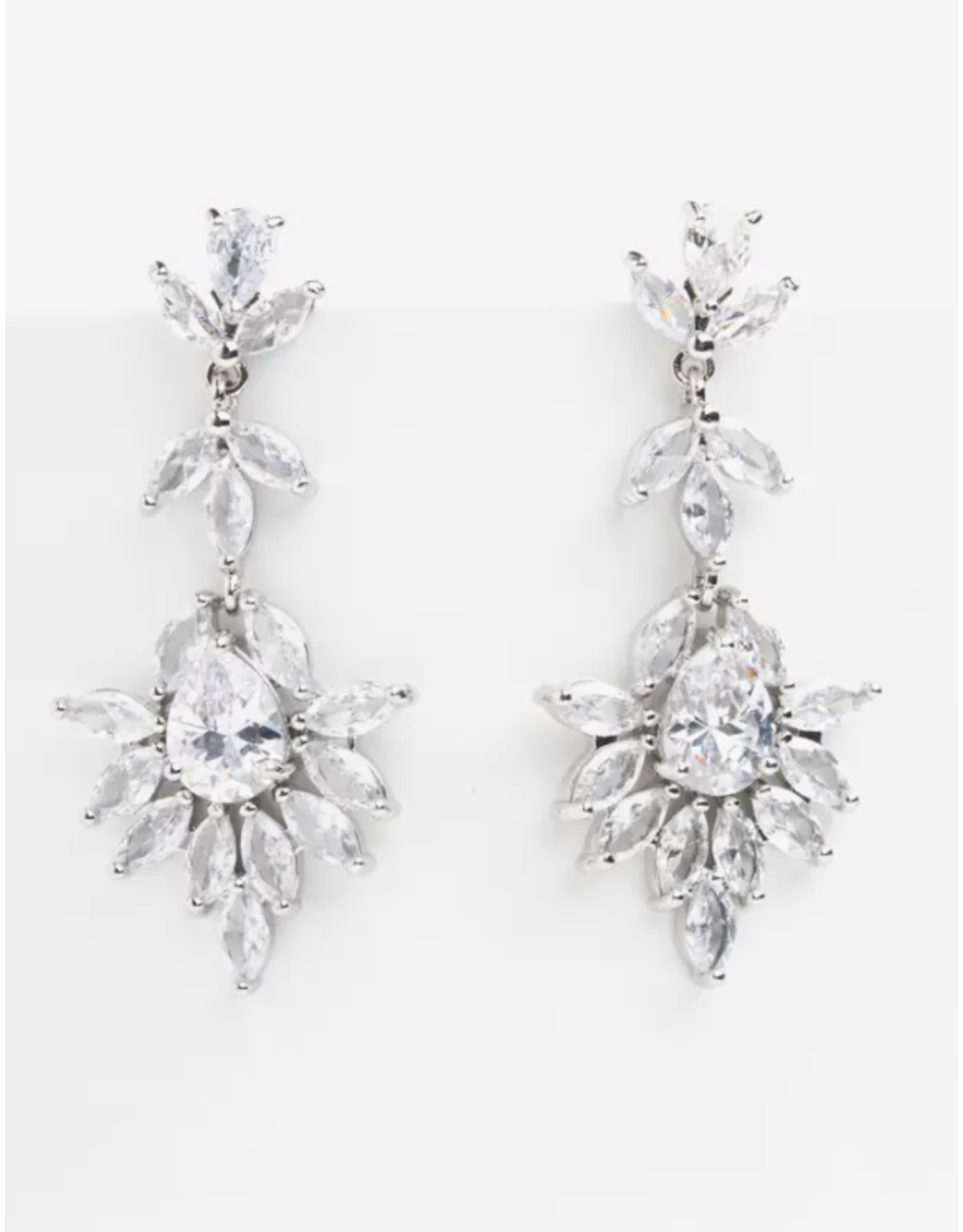 China Platinum Chandelier Zircon Earrings, China