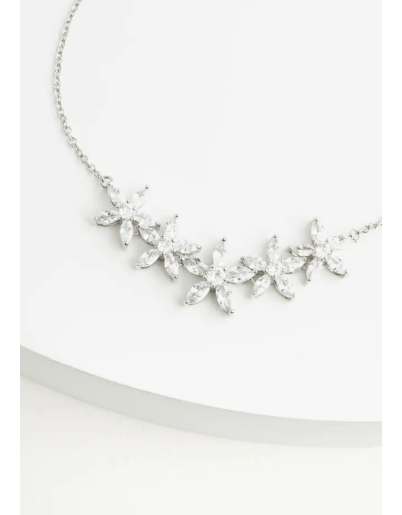 China Radiant Bloom Platinum and Zircon Necklace, China