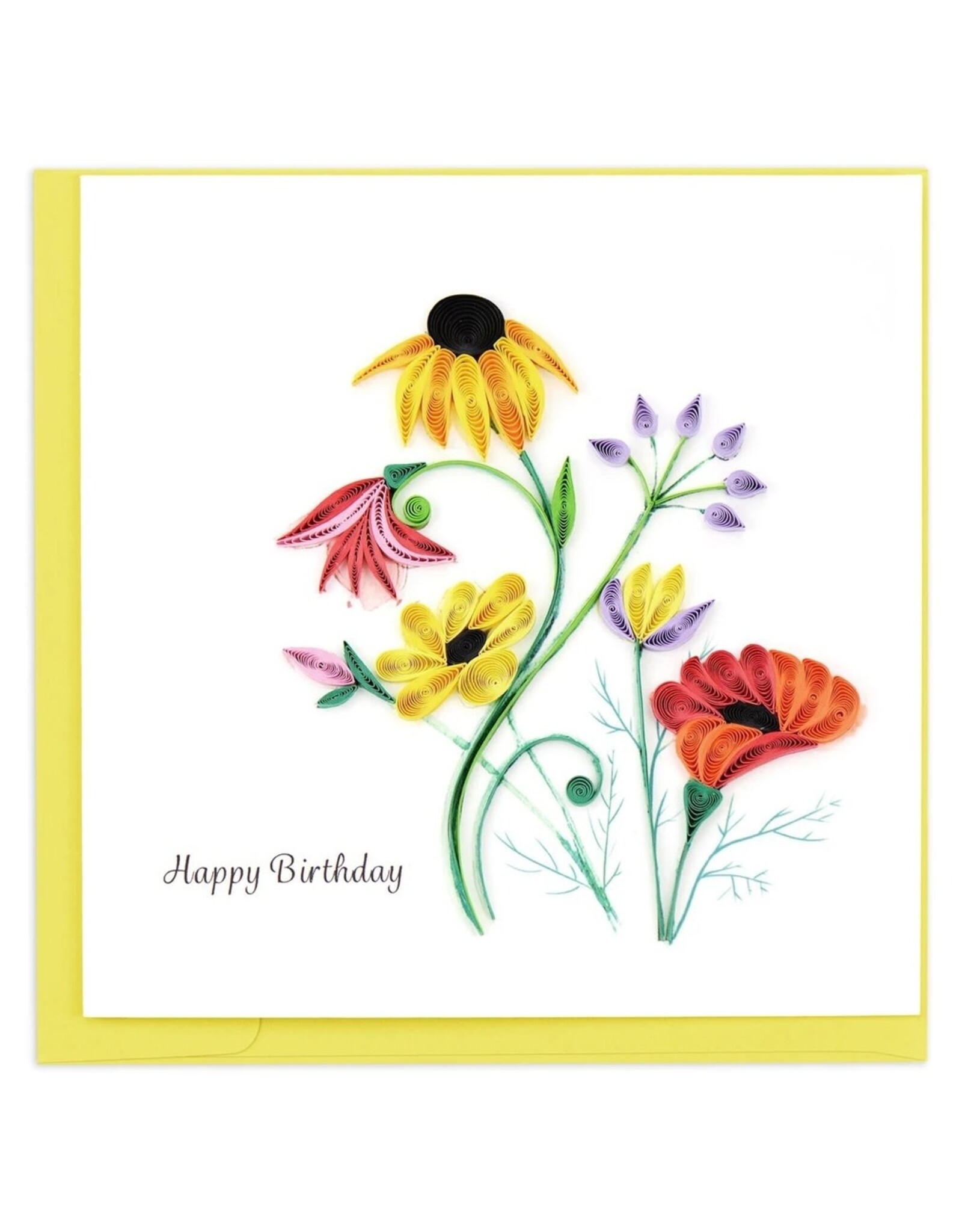 Vietnam Quilled Wildflower Blooms Birthday Card, Vietnam