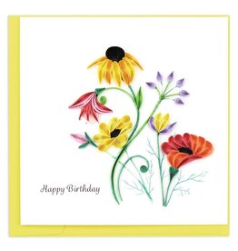 Vietnam Quilled Wildflower Blooms Birthday Card, Vietnam