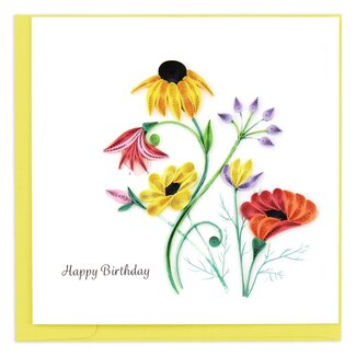 Vietnam Quilling Card - Happy Birthday Wildflower Blooms