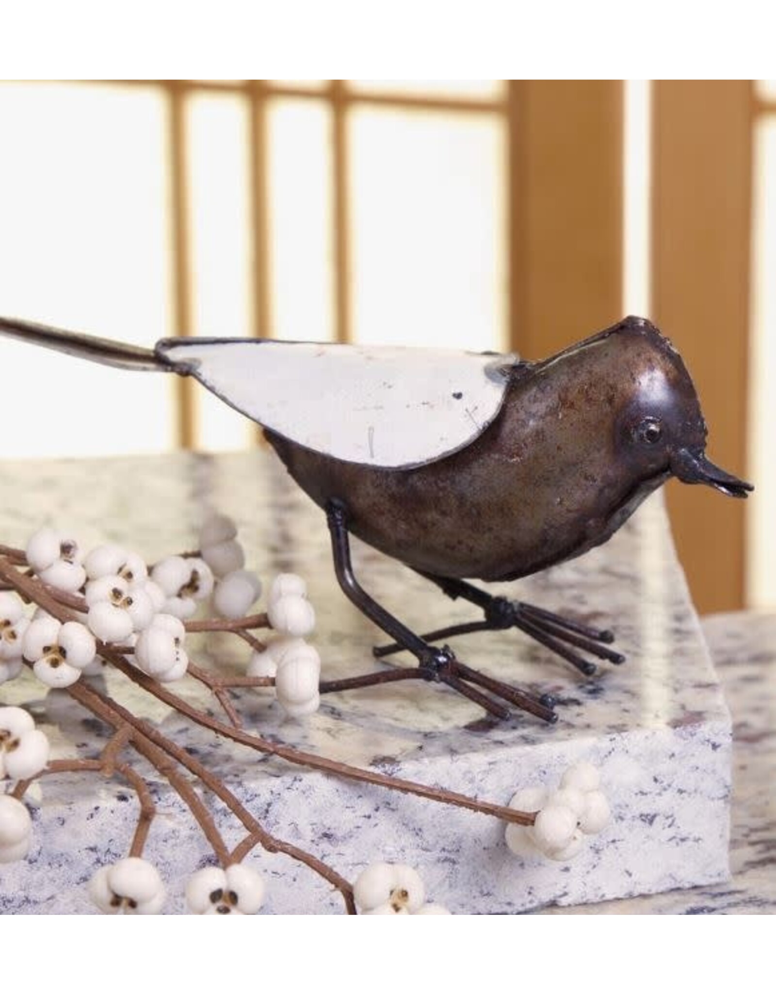 Zimbabwe Recycled Metal White Bird Sculpture, Zimbabwe