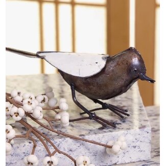 Zimbabwe Recycled Metal White Bird Sculpture Zimbabwe Recycled Metal White Bird Sculpture