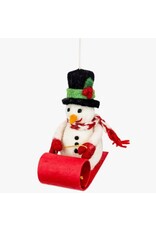 Nepal Sledding Snowman Ornament, Nepal