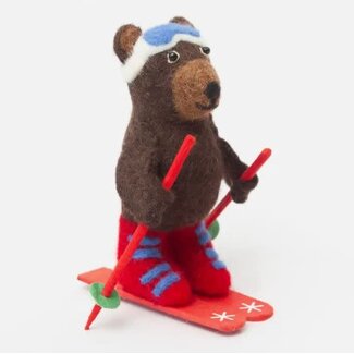 Nepal Skiing Bear Ornament