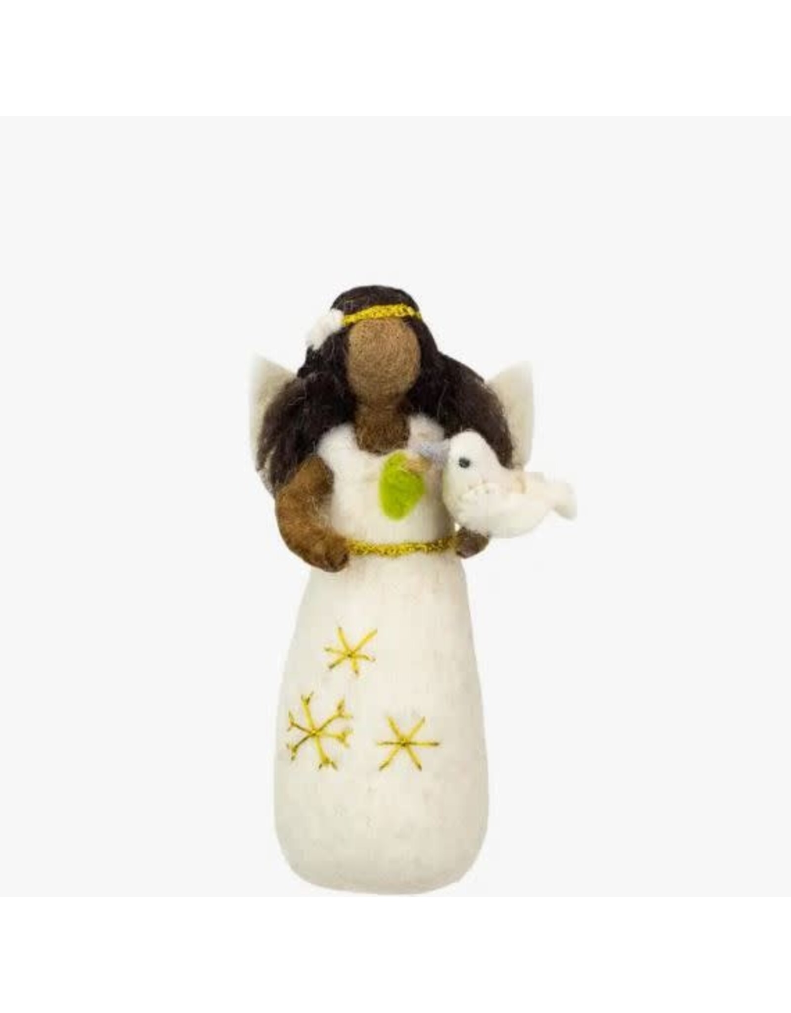 Nepal Peace Dove Angel Felt Ornament, Nepal