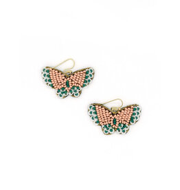 India Beaded Butterfly Earrings, India