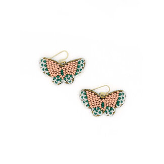 India Beaded Butterfly Earrings
