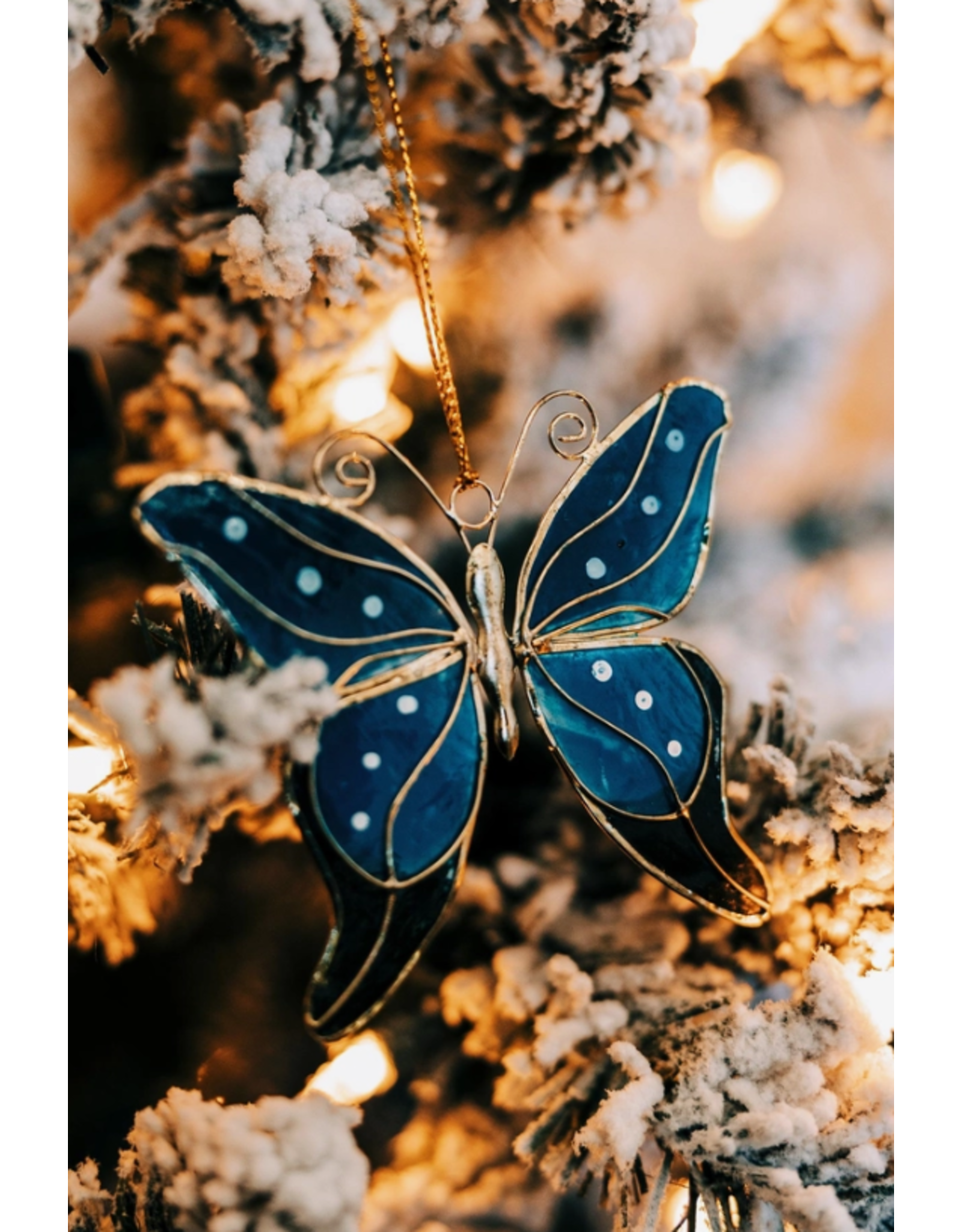 Philippines Blue Butterfly Capiz Ornament, Philippines