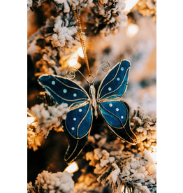 Philippines Blue Butterfly Capiz Ornament, Philippines