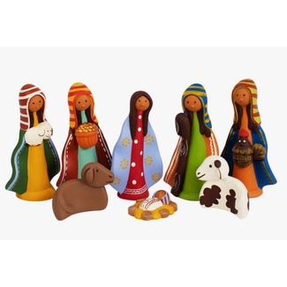 Peru Colourful Ceramic Nativity Peru Colourful Ceramic Nativity