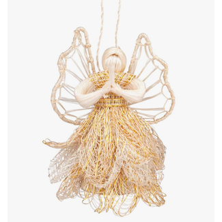 Philippines Praying Sinamay Angel Ornament Philippines Praying Sinamay Angel Ornament