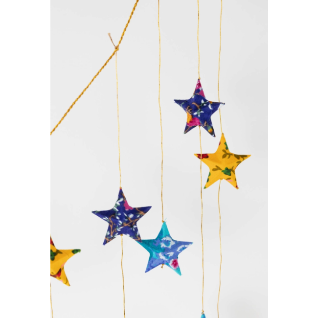 Upcycled Sari Multicolour Doorway Stars