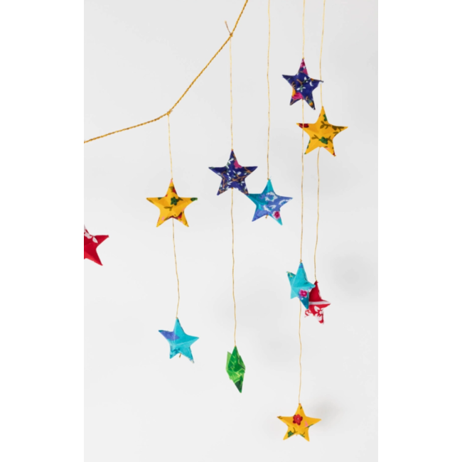 CLEARANCE Upcycled Sari Multicolour Doorway Stars