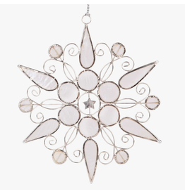 Philippines White Capiz Snowflake Ornament, Philippines