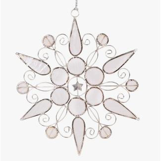 Philippines White Capiz Snowflake Ornament
