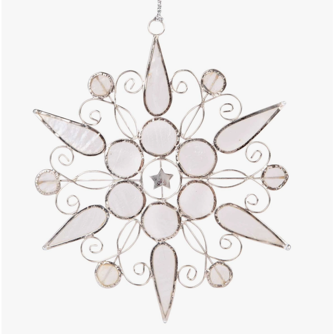 White Capiz Snowflake Ornament