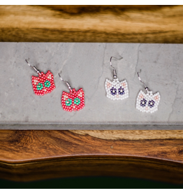 Guatemala Beaded Cat Earrings, Guatemala