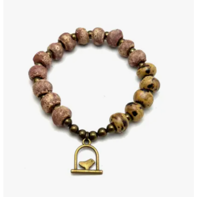Rustic Bird Charm Bracelet