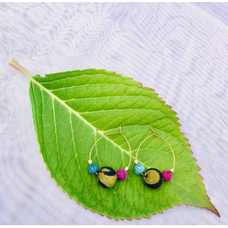 India CLEARANCE Sari Bead Small Hoop Earring