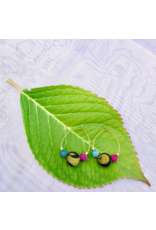 India Sari Bead Small Hoop Earring