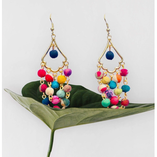 India Sari Chandelier Earrings
