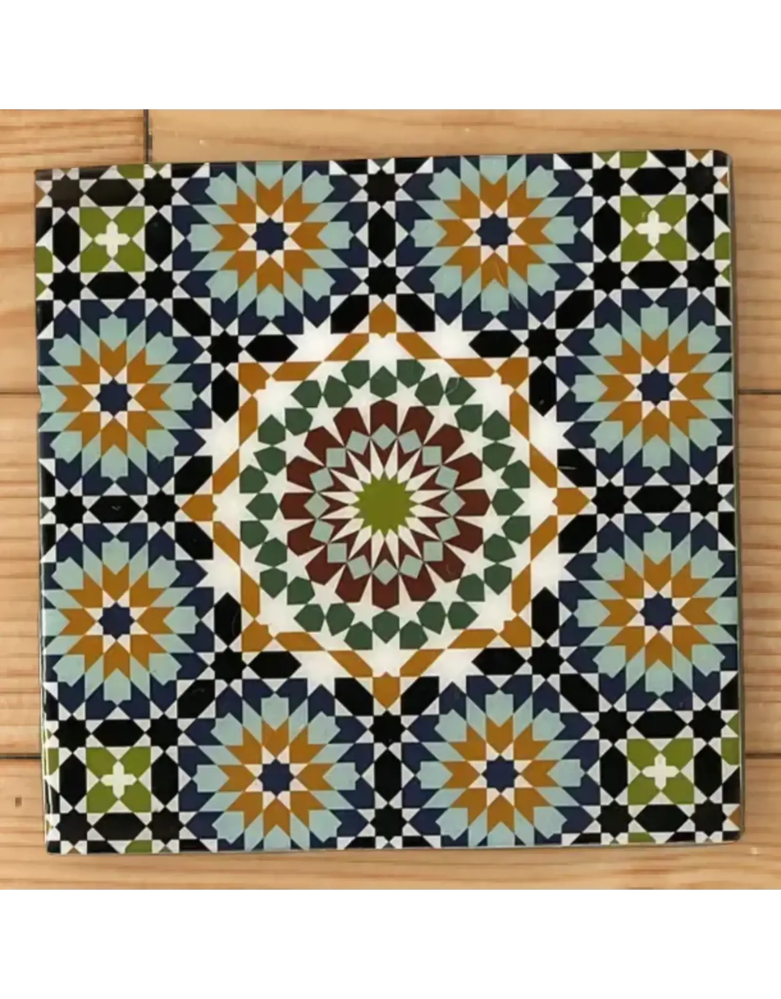 India Square Mandala Coaster - Blue