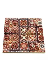 India Square Mandala Coaster - Brown